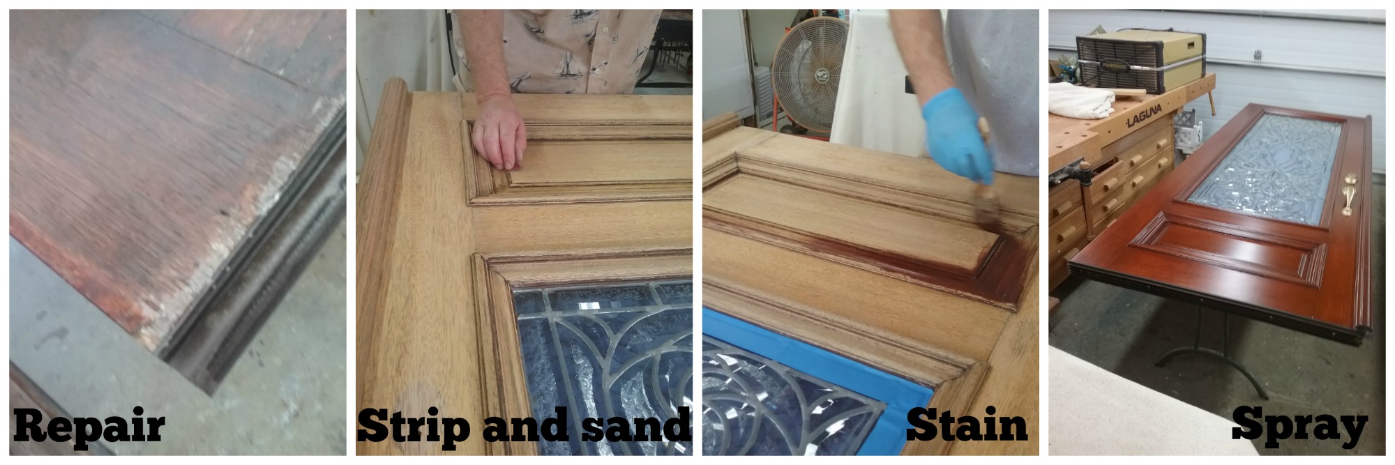 Wooden door refinishing process